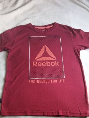Reebok Maroon Graphic Tee with Coral Logo